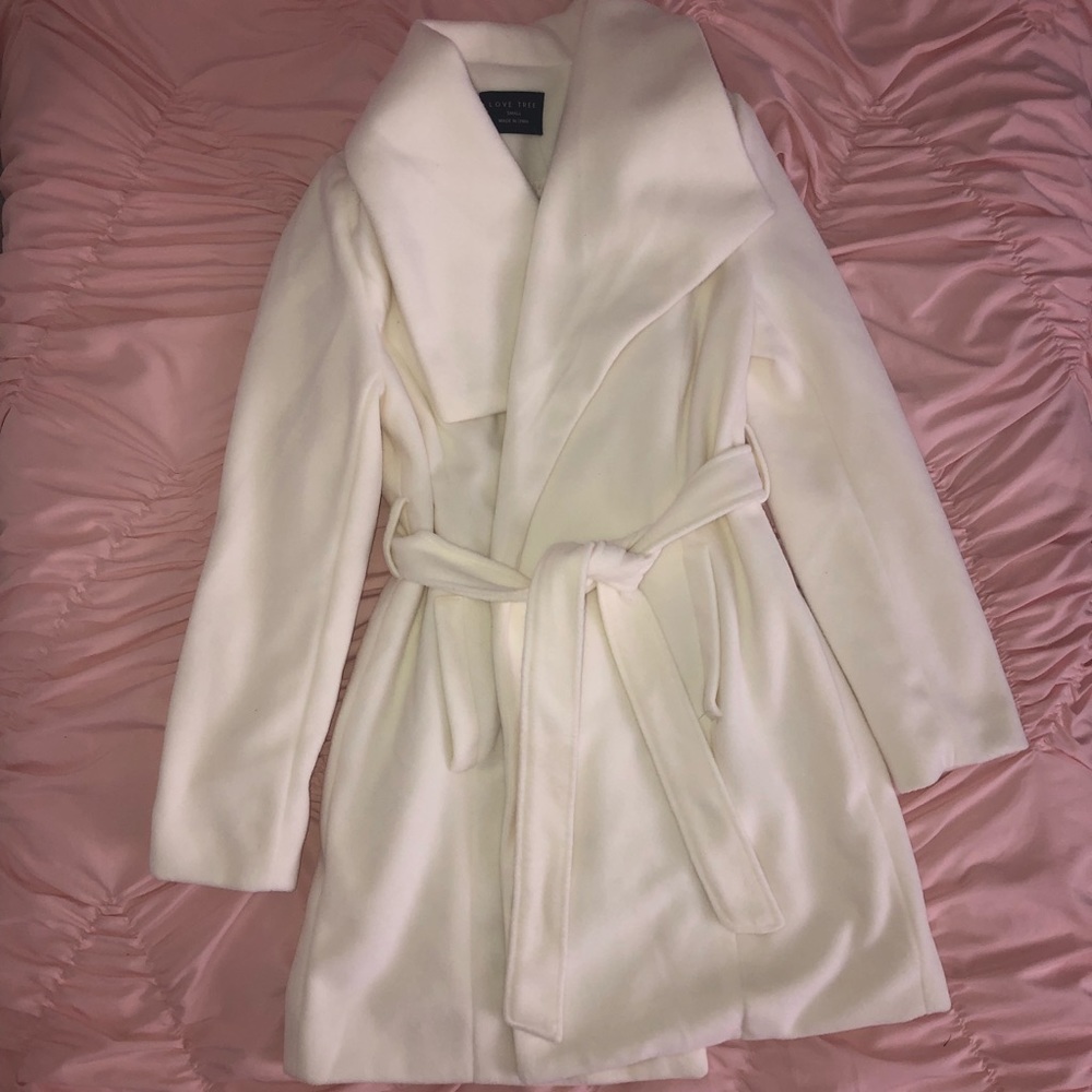 Cream White Long Wool Coat